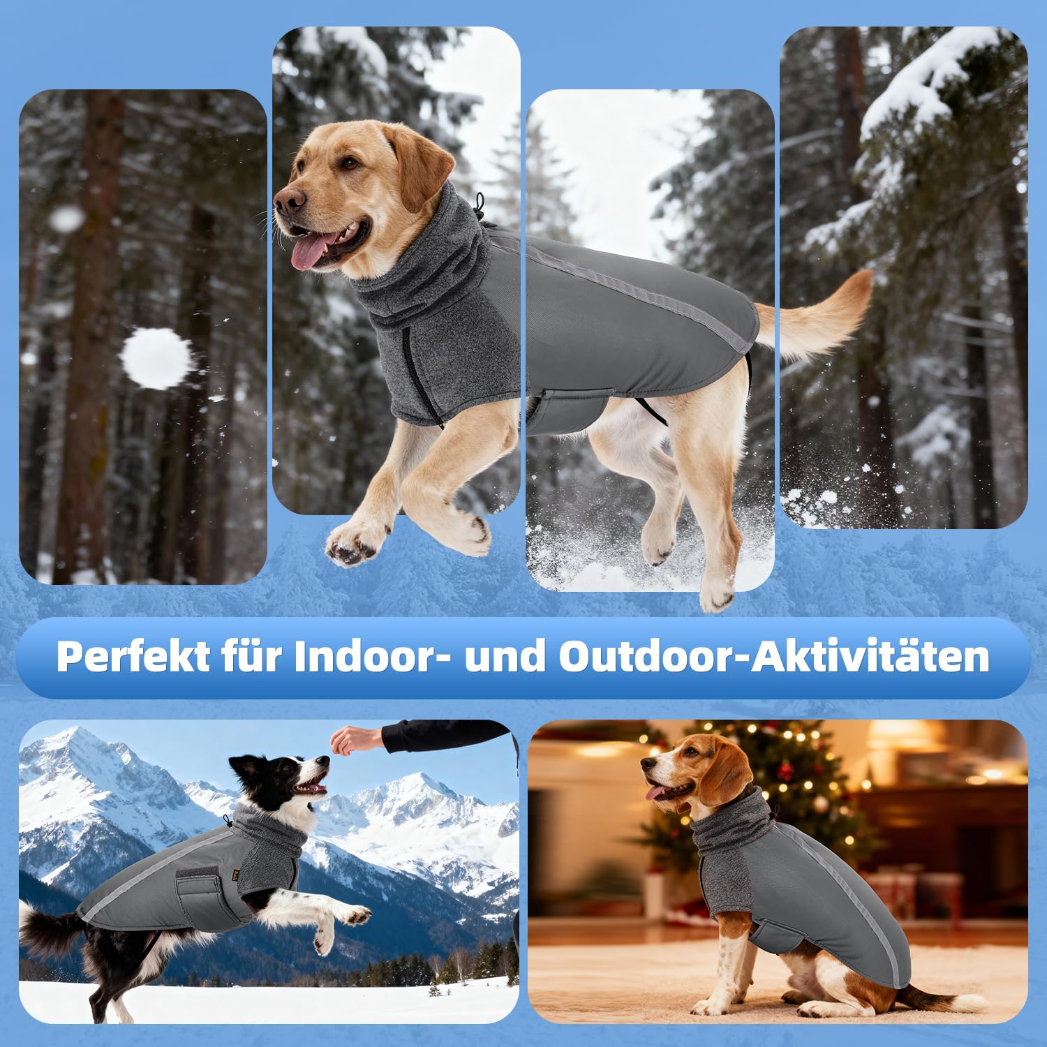 SlowTon winter dog coat sleeveless back design allows full movement