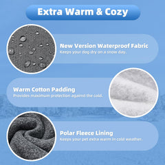 SlowTon winter dog coat waterproof shell protects against rain and wind
