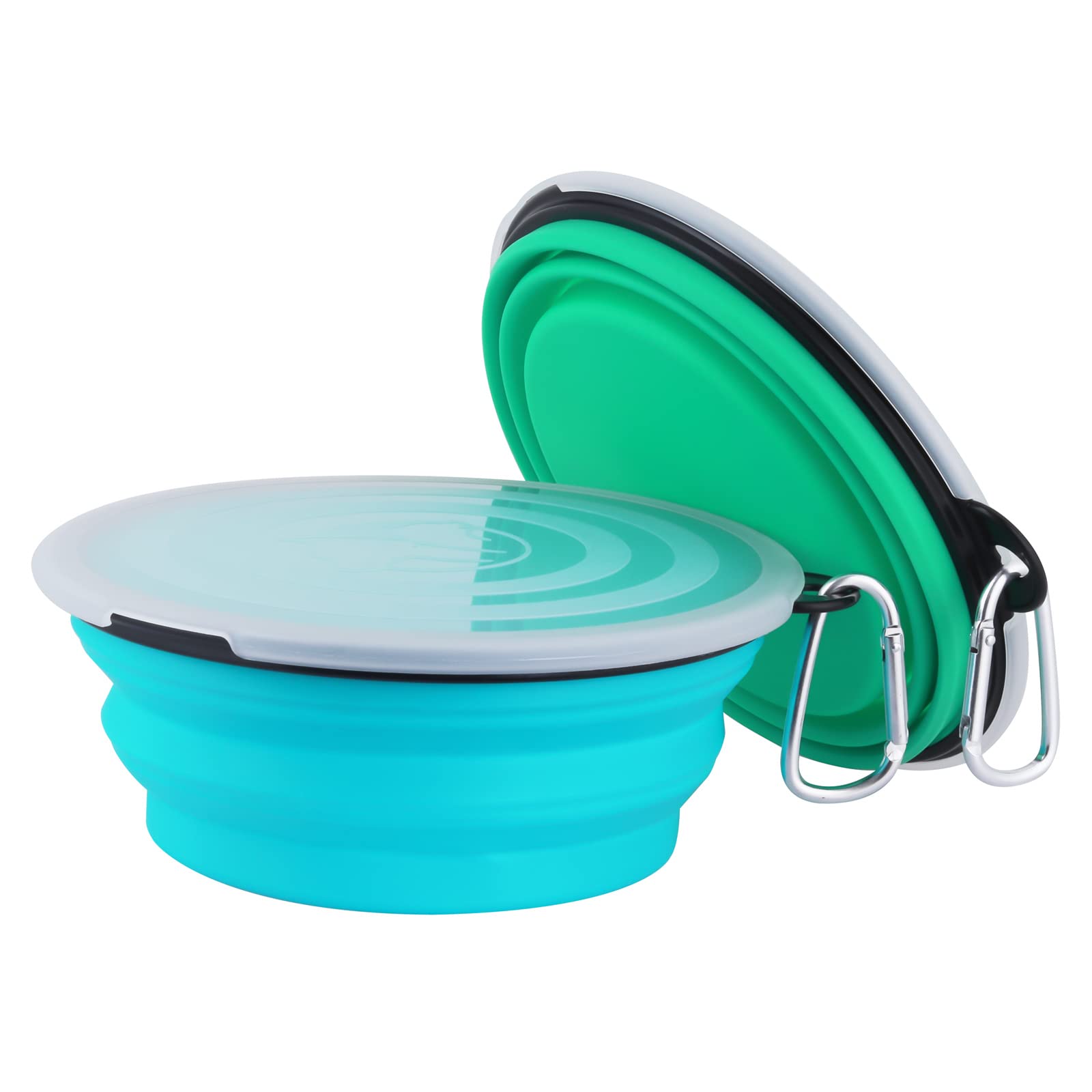 SLSON collapsible dog bowl folded compact demonstrates space-saving design.