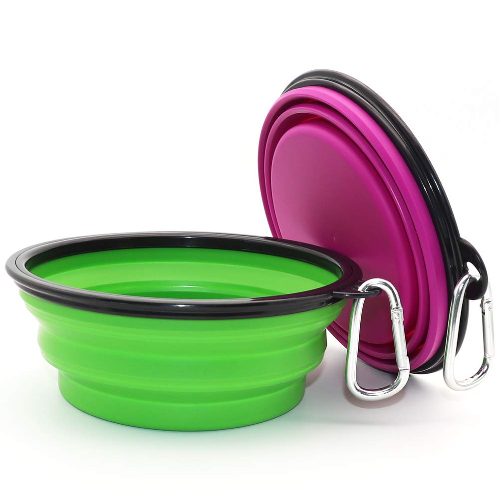 SLSON comedero-perro-colapsable-con-carabiner, fácil de enganchar.