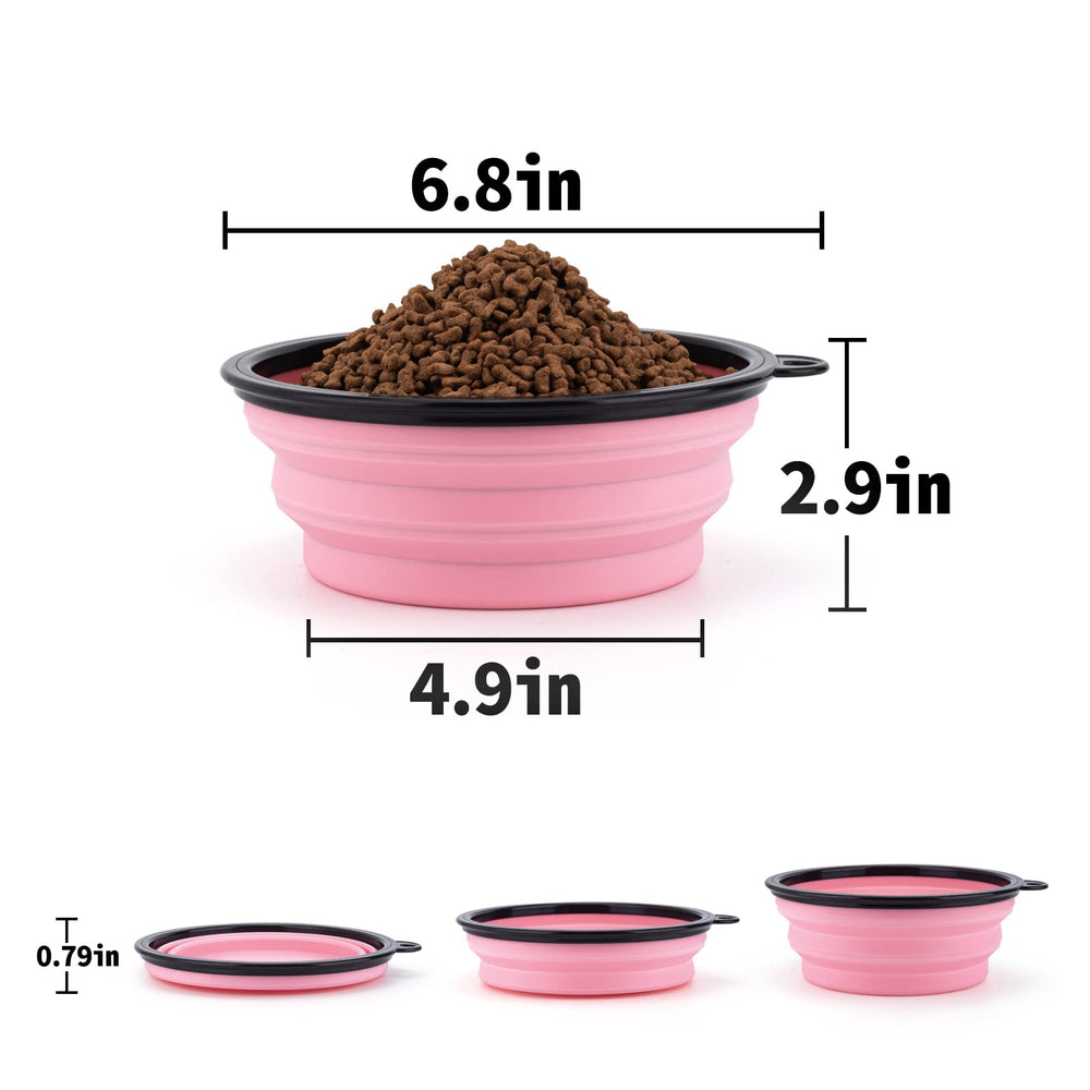 SLSON medium collapsible dog bowl holds 22 oz and attaches to backpacks.