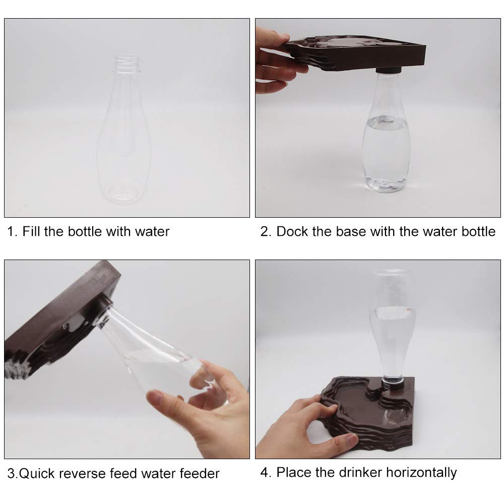 SLSON reptile water feeder automatic-refill ensures water is ready when you are away.