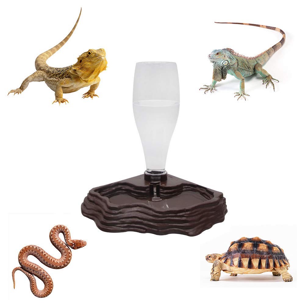 SLSON reptile water feeder corner-fit saves tank space and fits snugly.