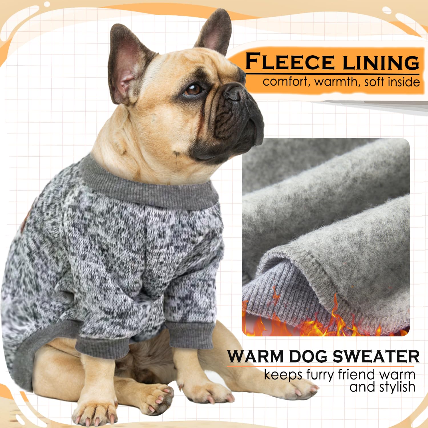 Small-dog-sweater-set-two-size-chart shows XX-Small to Large measurements