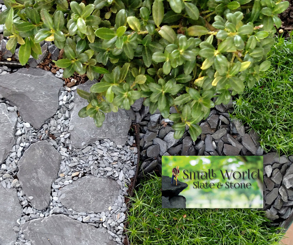 Small World Slate 1-3 inch waterfall accents enhance water features.