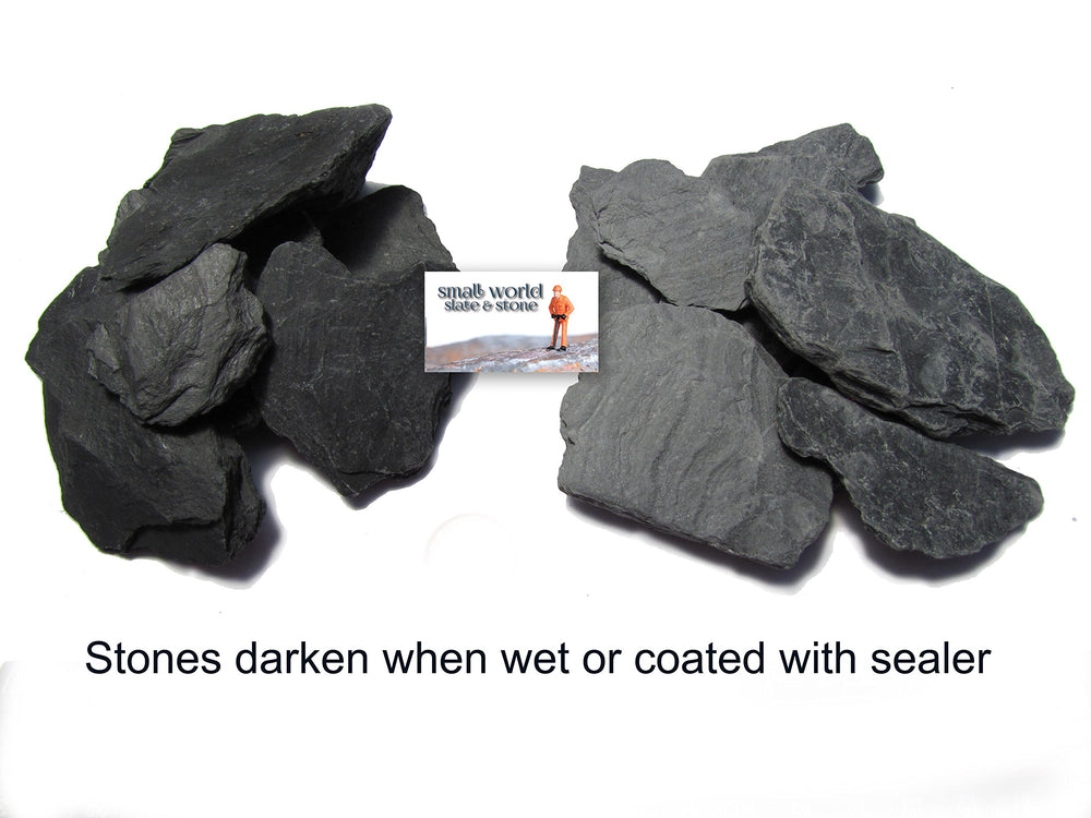 Small World Slate aquarium decor with matte grey stones enhancing planted tank habitats.