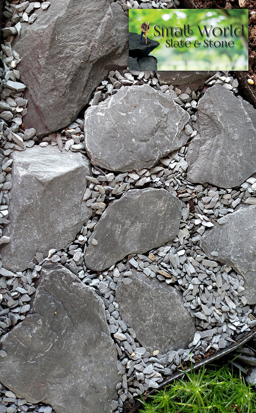 Small World Slate diorama walkway stones for miniatures and fairy gardens.
