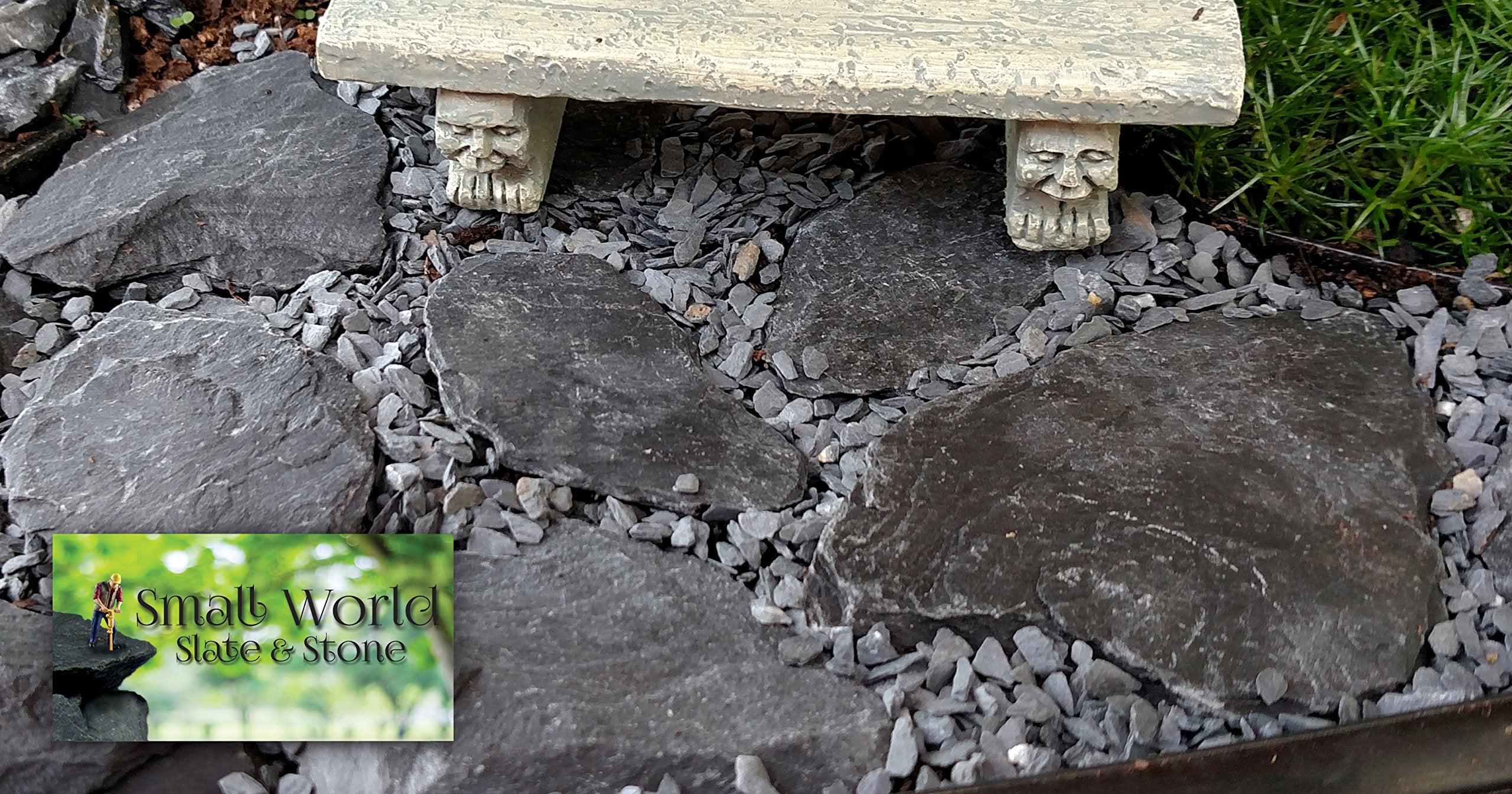 Small World Slate reptile enclosure basking stone for climbing and heat-retaining surfaces.