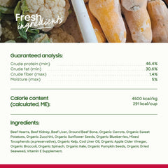 Smallbatch Pets organic produce image — carrots, kale, and blueberries support digestion and antioxidants.