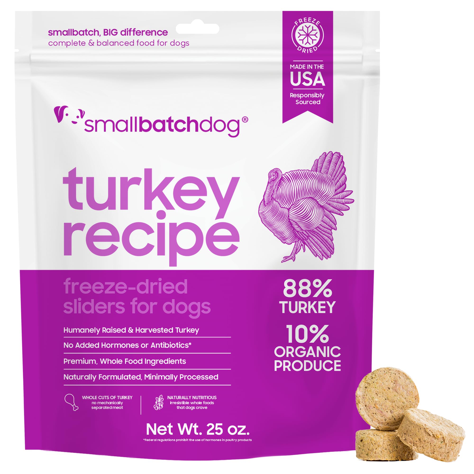 Smallbatch Pets turkey recipe bag supports quick, protein-packed meals.