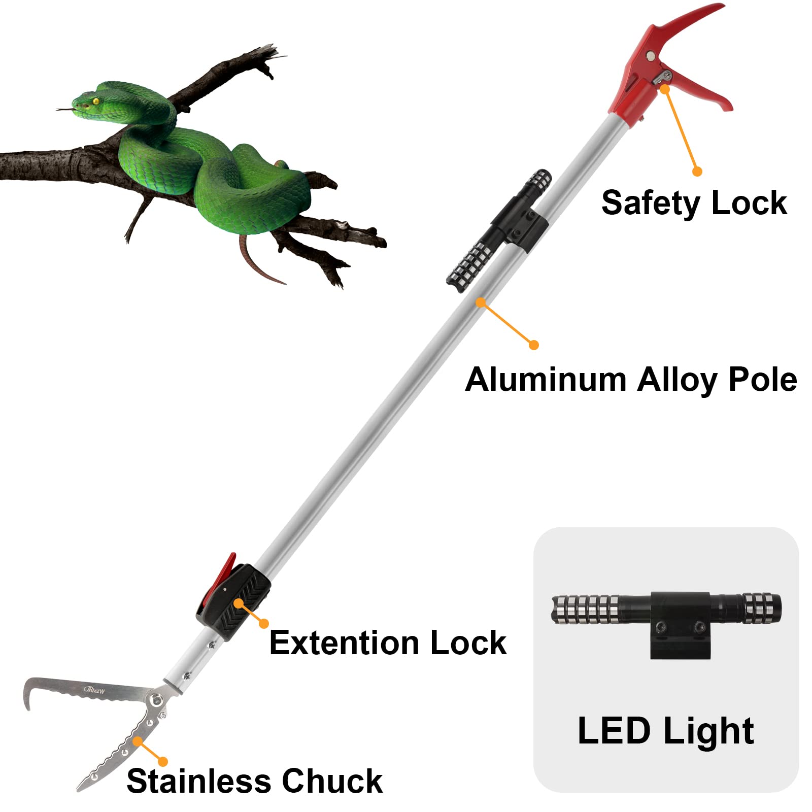 Smarkey collapsible heavy-duty snake tong for easy transport