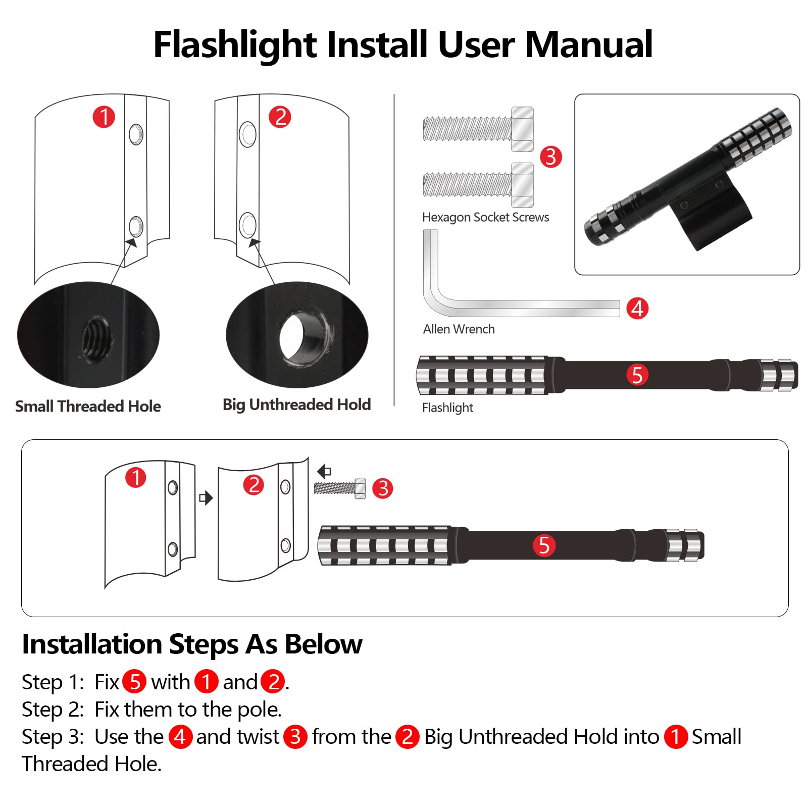 Smarkey night-work flashlight attachment for low-light visibility