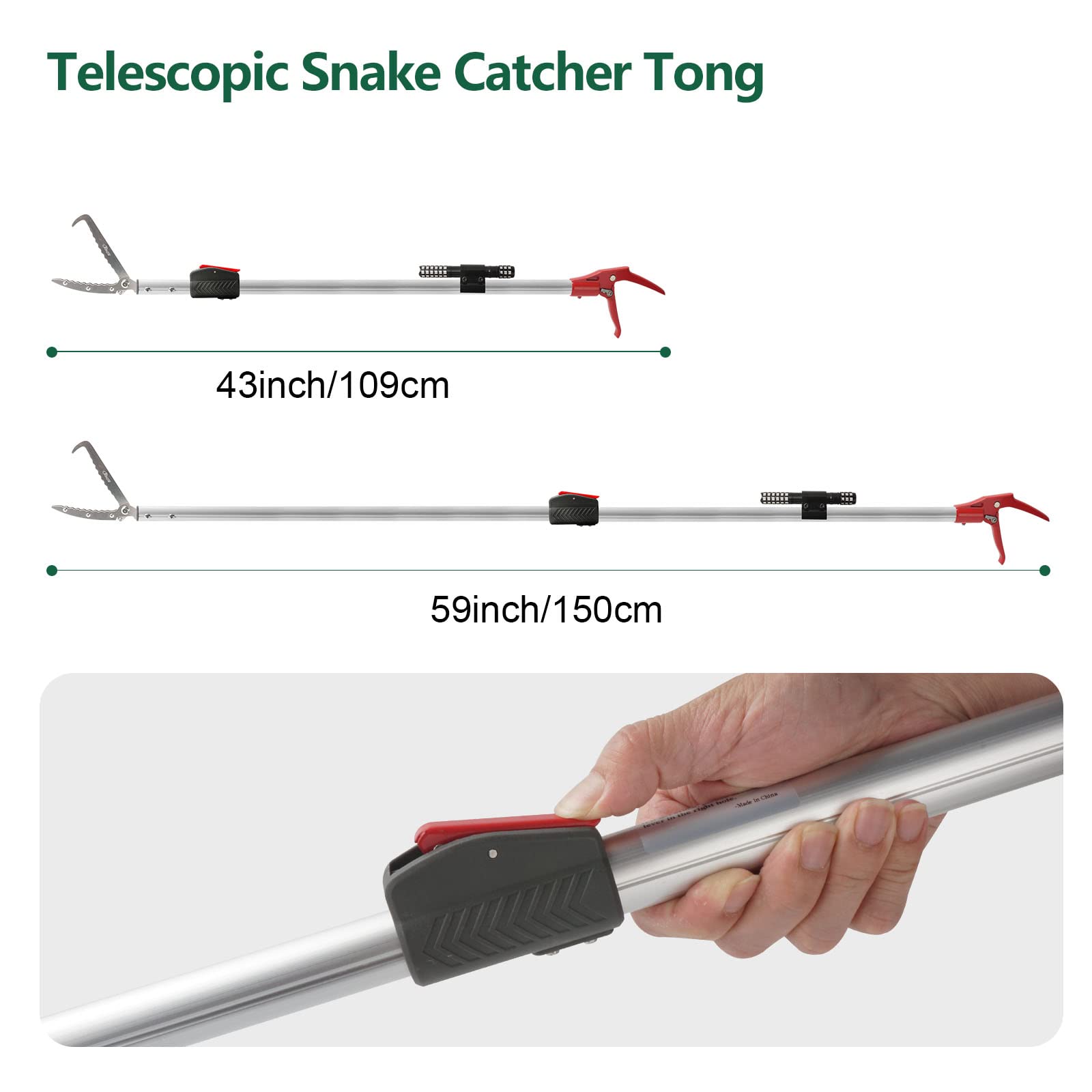Smarkey telescopic pole extended shows maximum reach during fieldwork