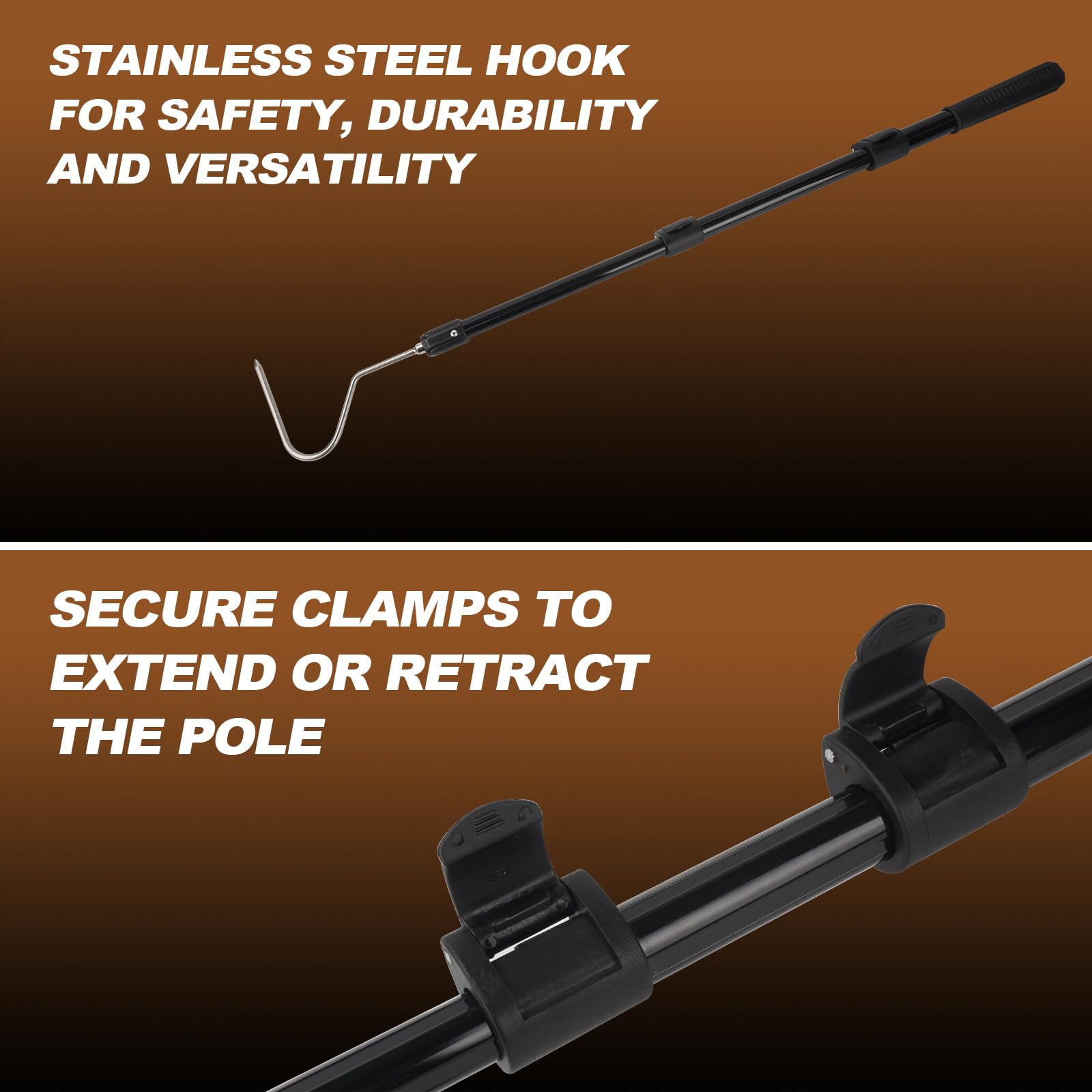 Smarkey Snake Catcher stainless-steel hook offers durable reptile handling.