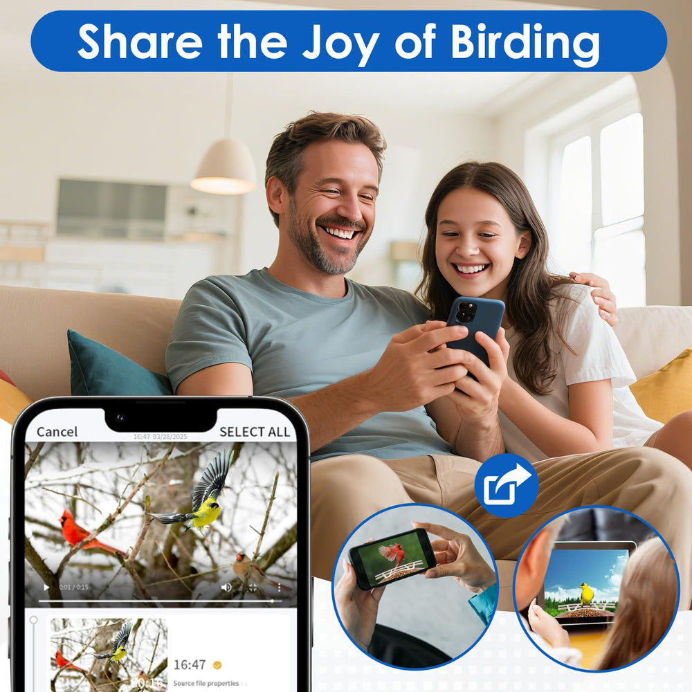 Smart AI Outdoor Solar Bird Feeder night vision view capturing after-dark activity