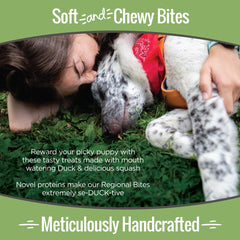 Smart Cookie grain-free-dog-treats-duck highlights limited ingredients for simple snacking.