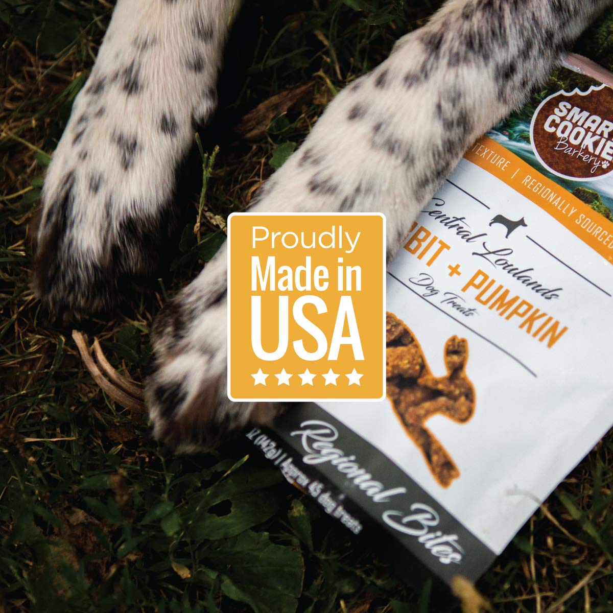 Smart Cookie Human-Grade Treats label on pack communicates quality and safety.