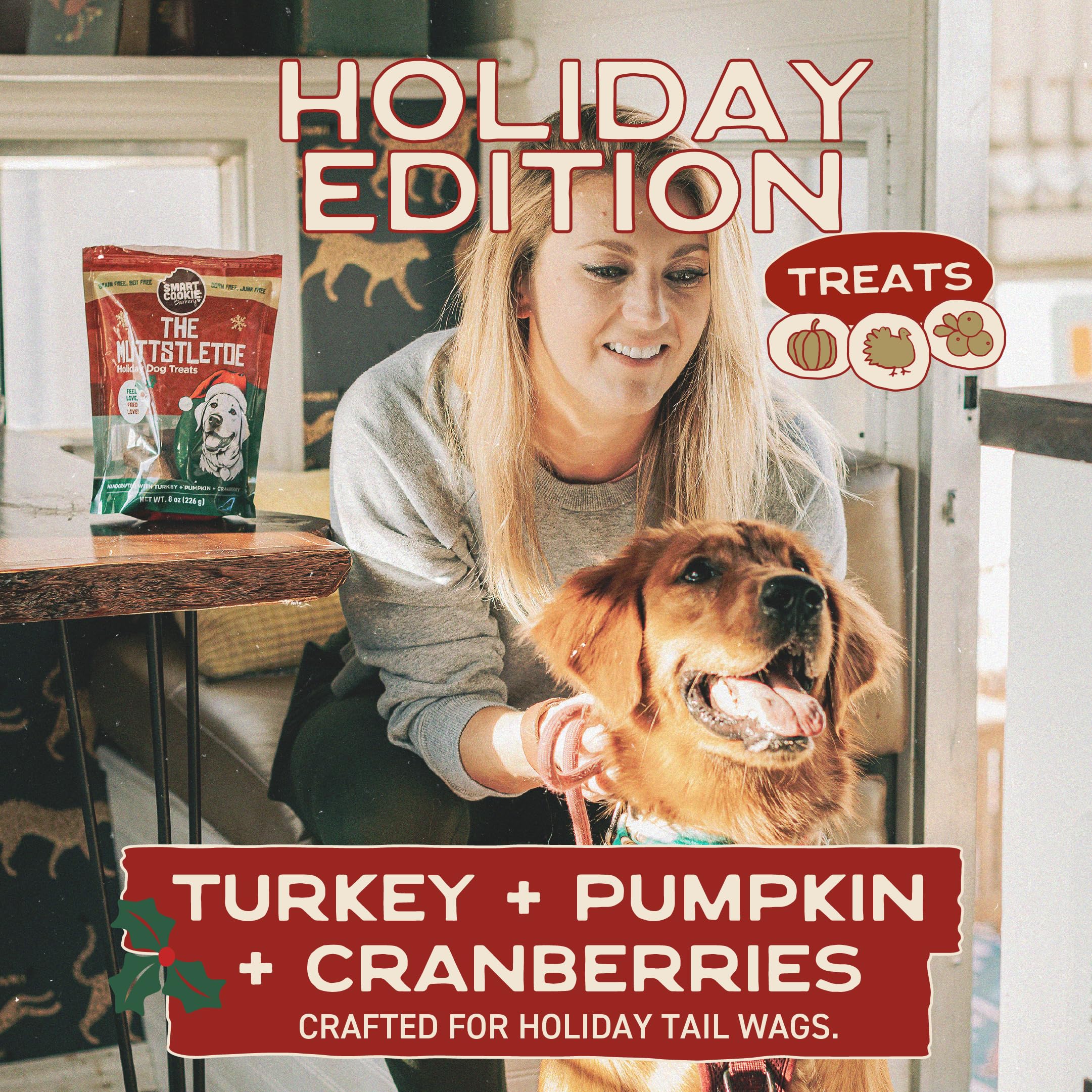 Smart Cookie Muttstletoe close-up shows crunchy texture ideal for festive snacking.