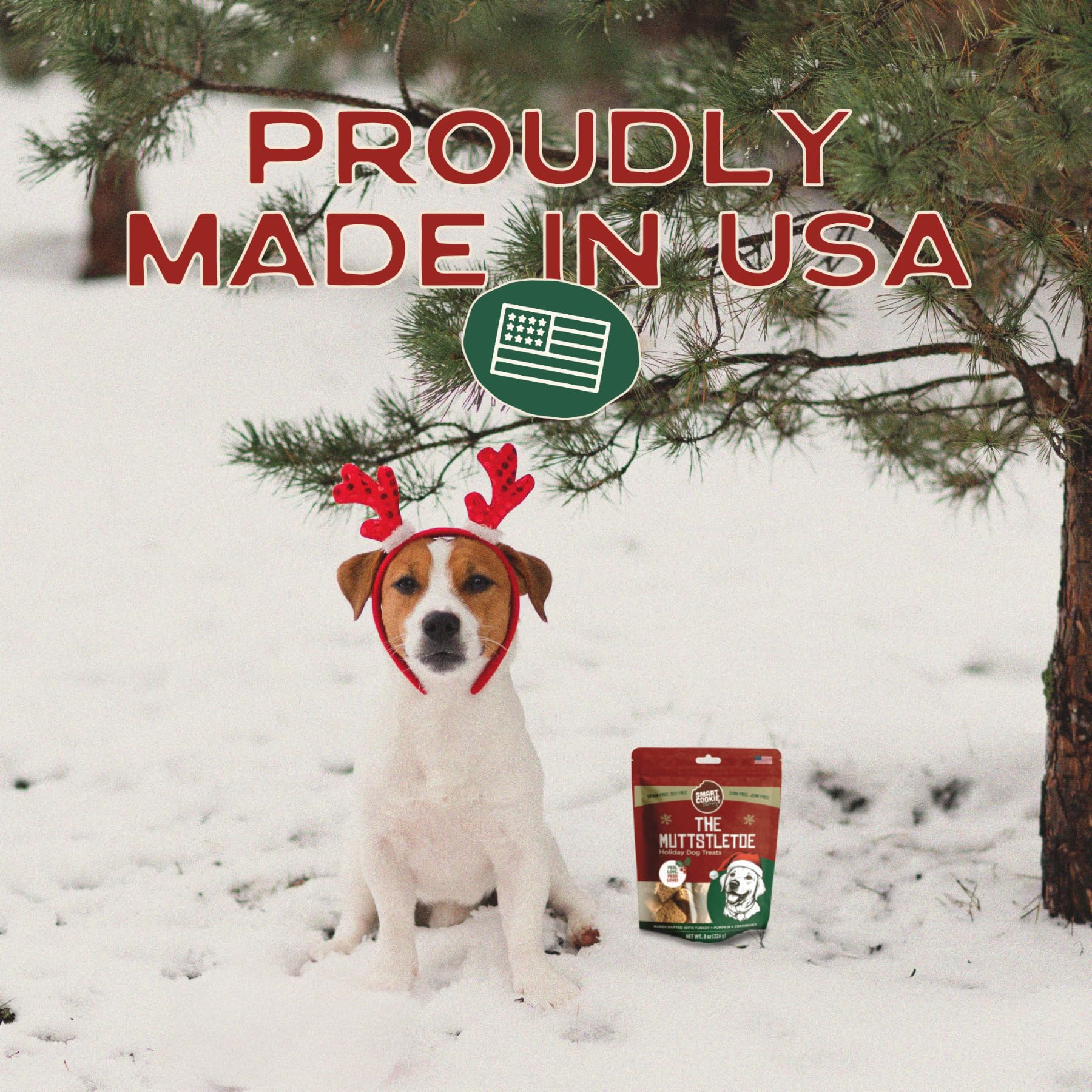 Smart Cookie Muttstletoe dental-friendly chews suggest care during holiday treats.