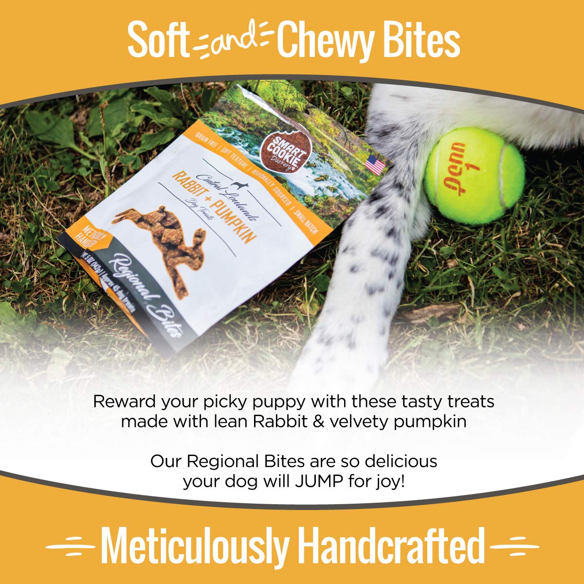 Smart Cookie Training Treats dog eating shows bite-sized rewards for positive reinforcement.