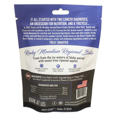 Smart Cookie Trout-Apple soft-chewy closeup highlighting grain-free ingredients