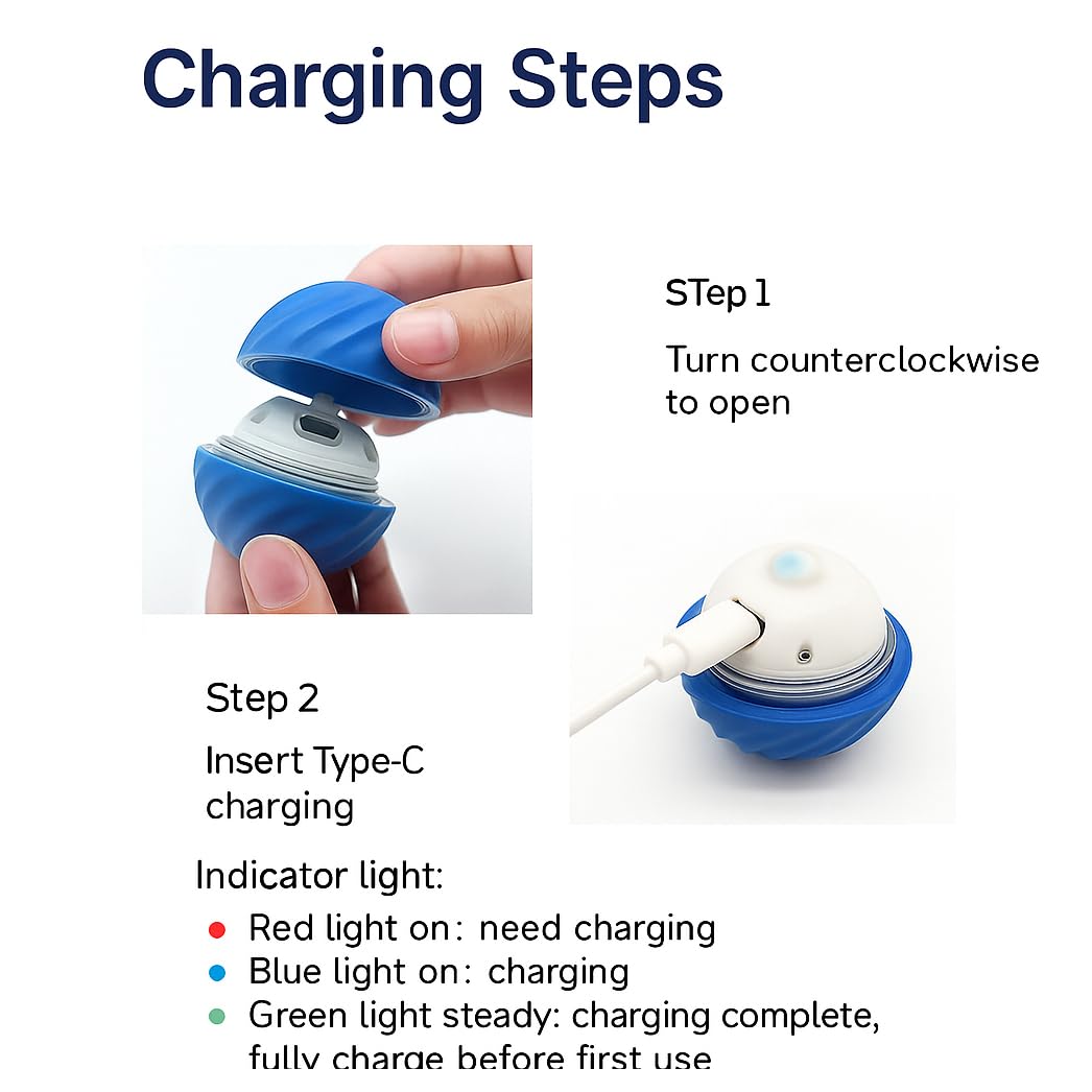 Smart Jumping Ball for Dogs usb-charging-port keeps playtime wirelessly ready.