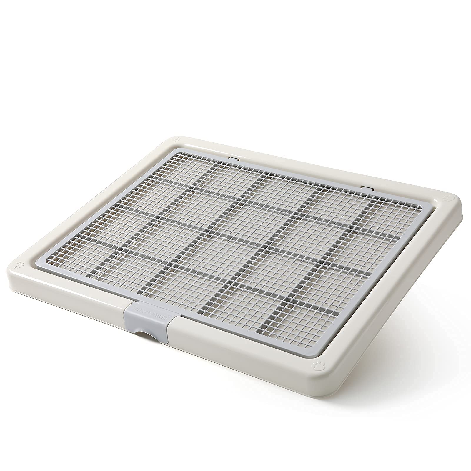 Smart Paws large training tray grey shows spacious 76x62cm area for pads and mess containment.