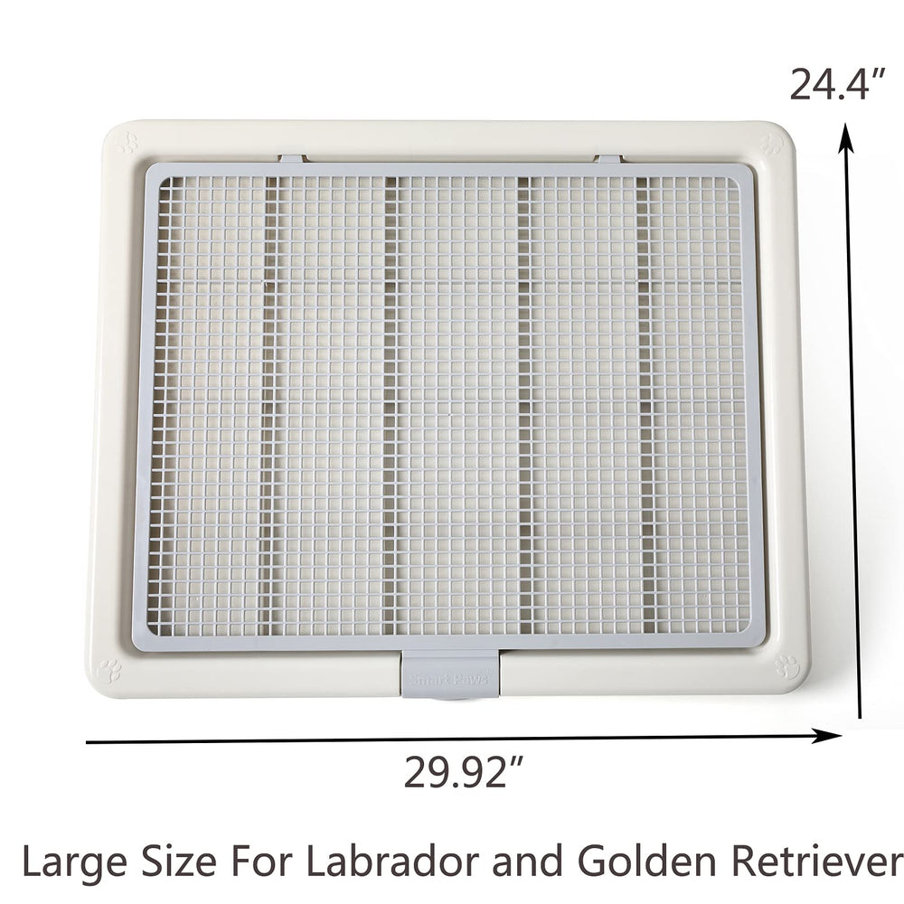 Smart Paws pet training pads holder closeup mesh demonstrates easy separation for cleaning.