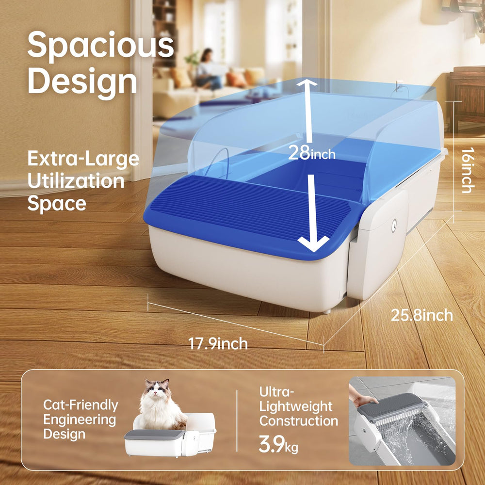 Smart Self-Cleaning Cat Litter Box infrared sensors ensuring cycle safety.