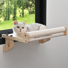 SMARTBEAN cat-scratch-window-perch assembly demonstrates easy setup with no-drill installation.