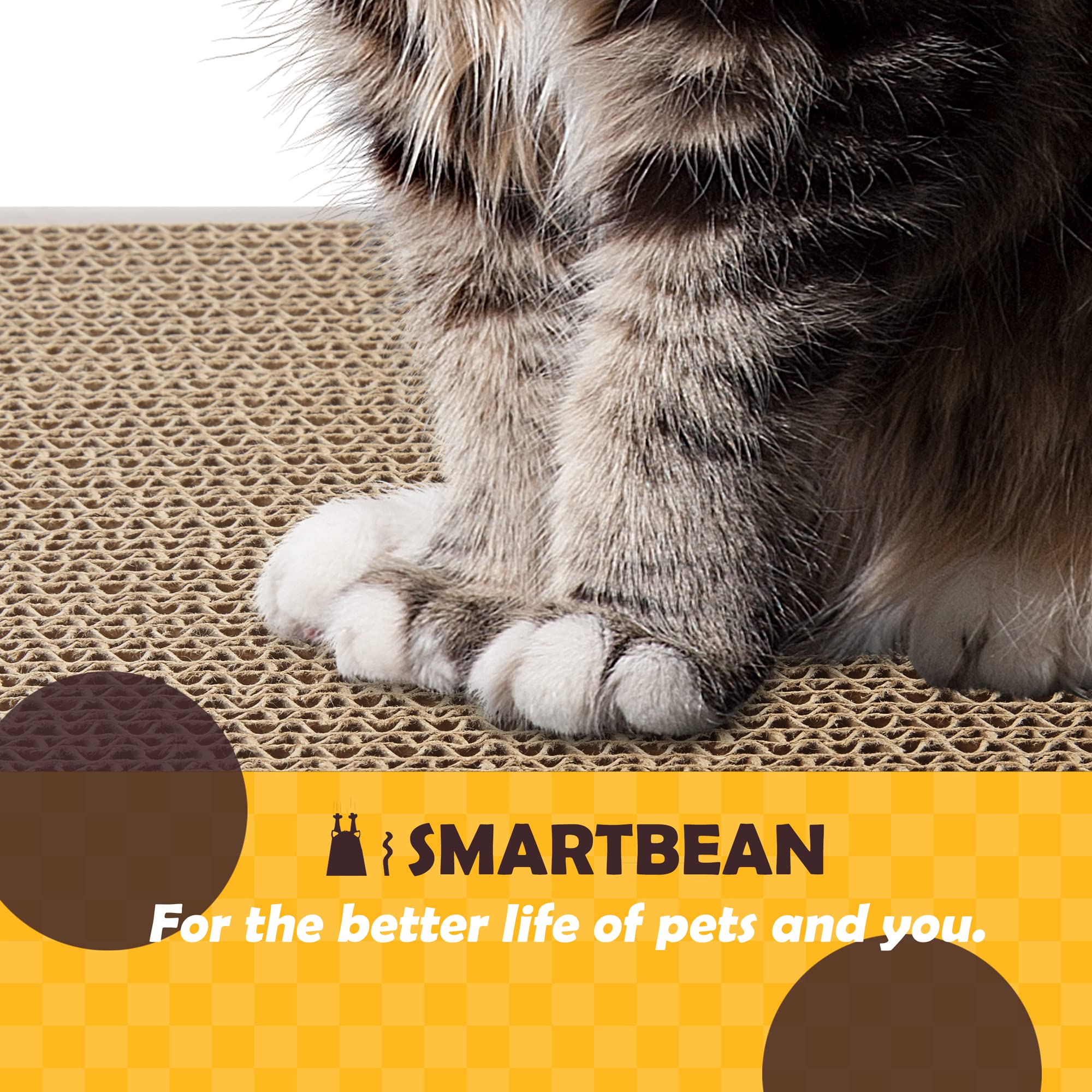 Smartbean cat scratcher pad durable cardboard construction resists sharp claws