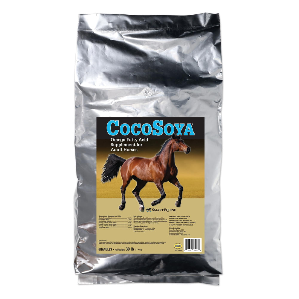 SmartEquine CocoSoya granular bag supports a lustrous coat and healthy skin.