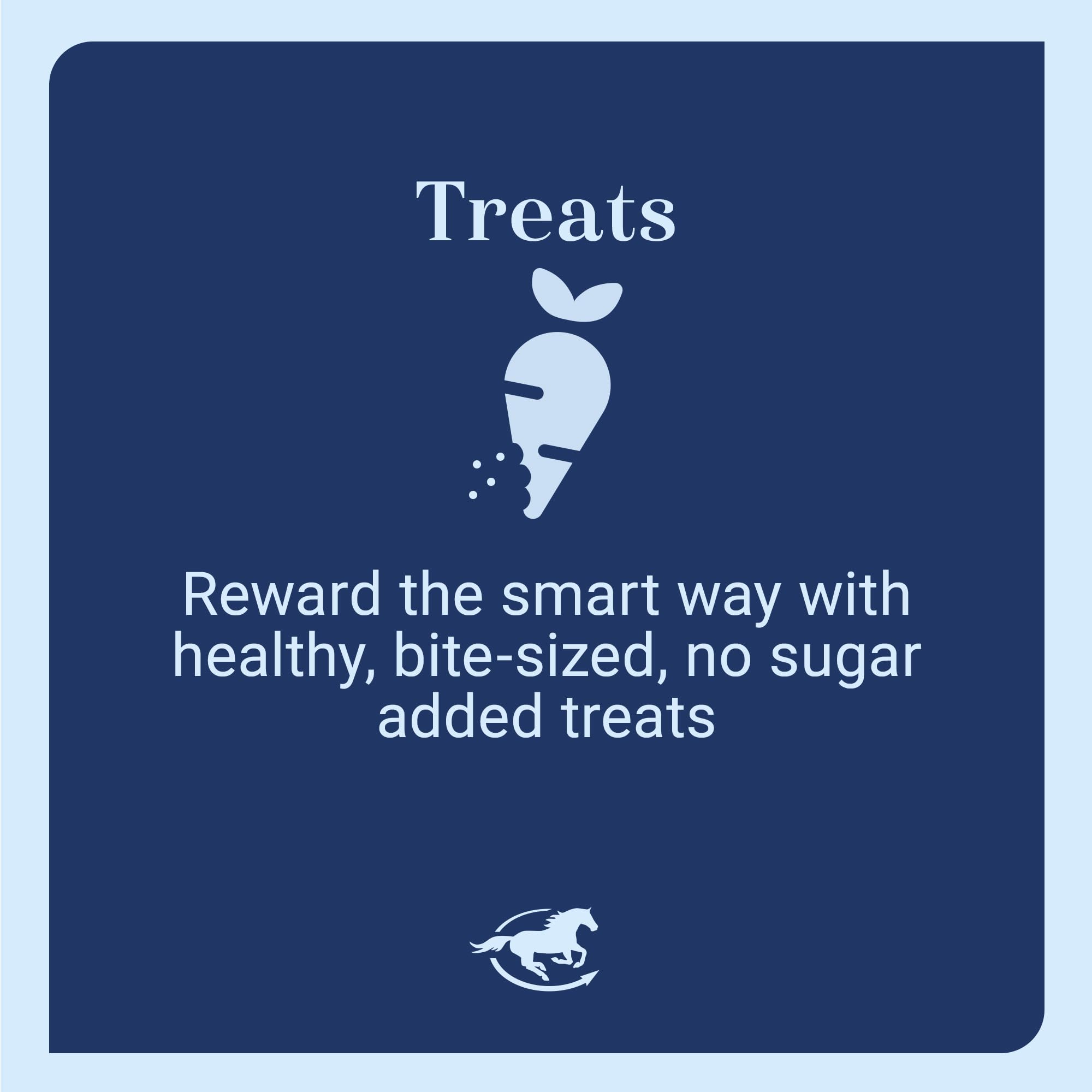 SmartEquine Equi Treats no-added-sugar formula for reduced sugar intake