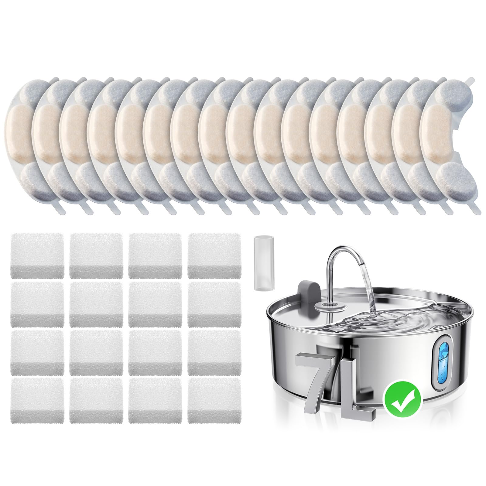 Smartoo dog water filter replacement 16-pack front view for clean hydration