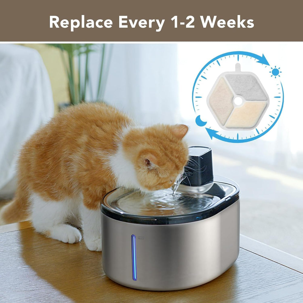 Smartoo fountain maintenance tips image showing a simple upkeep schedule.