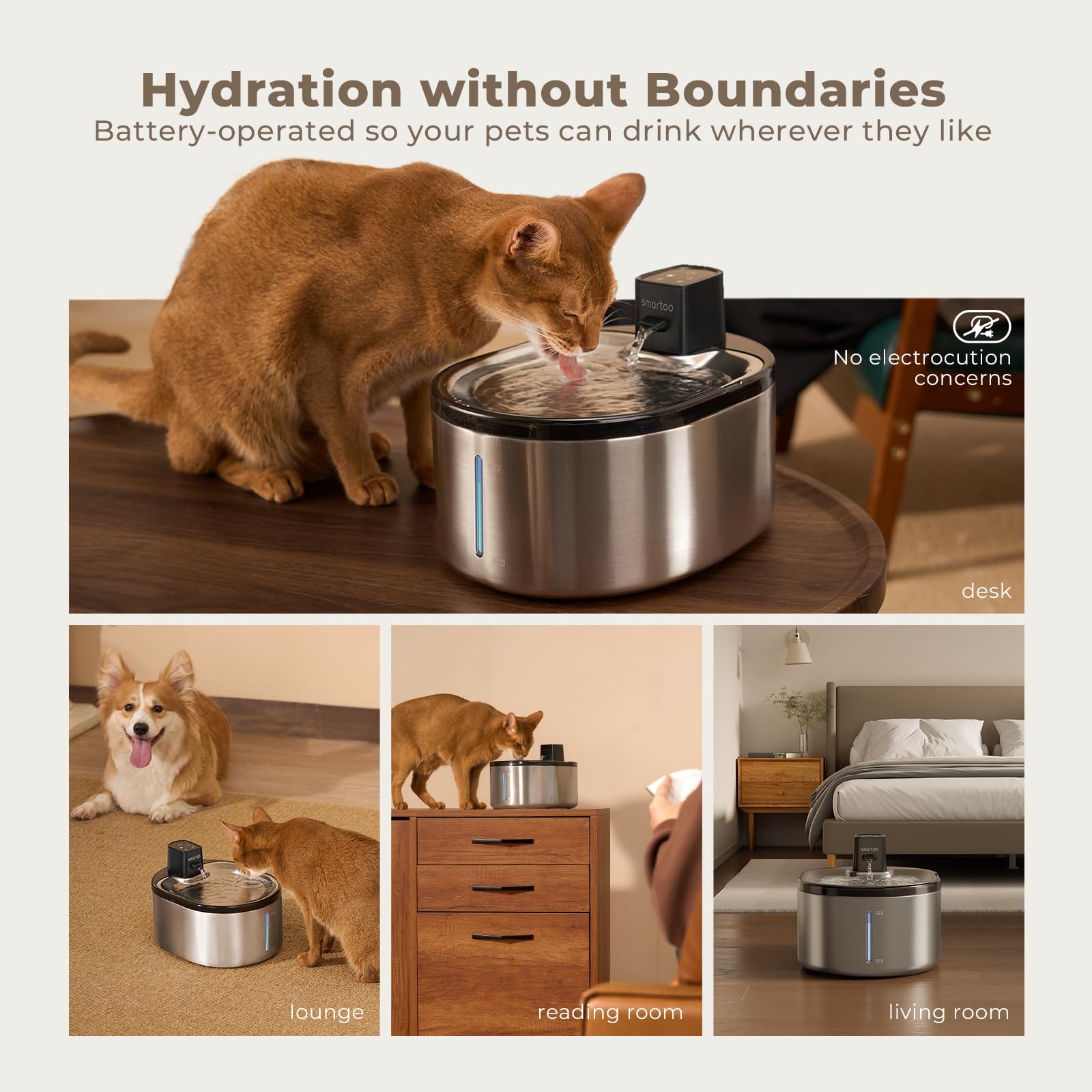 Smartoo large-capacity 152oz tank filled, ideal for extended hydration without frequent refills.