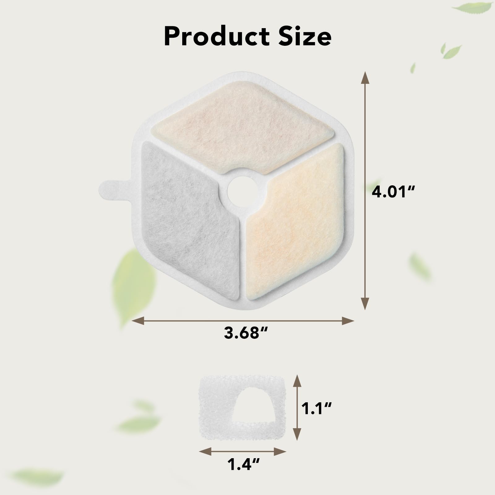 Smartoo PTM-643 pre-filter sponges capture hair and impurities before filtration.