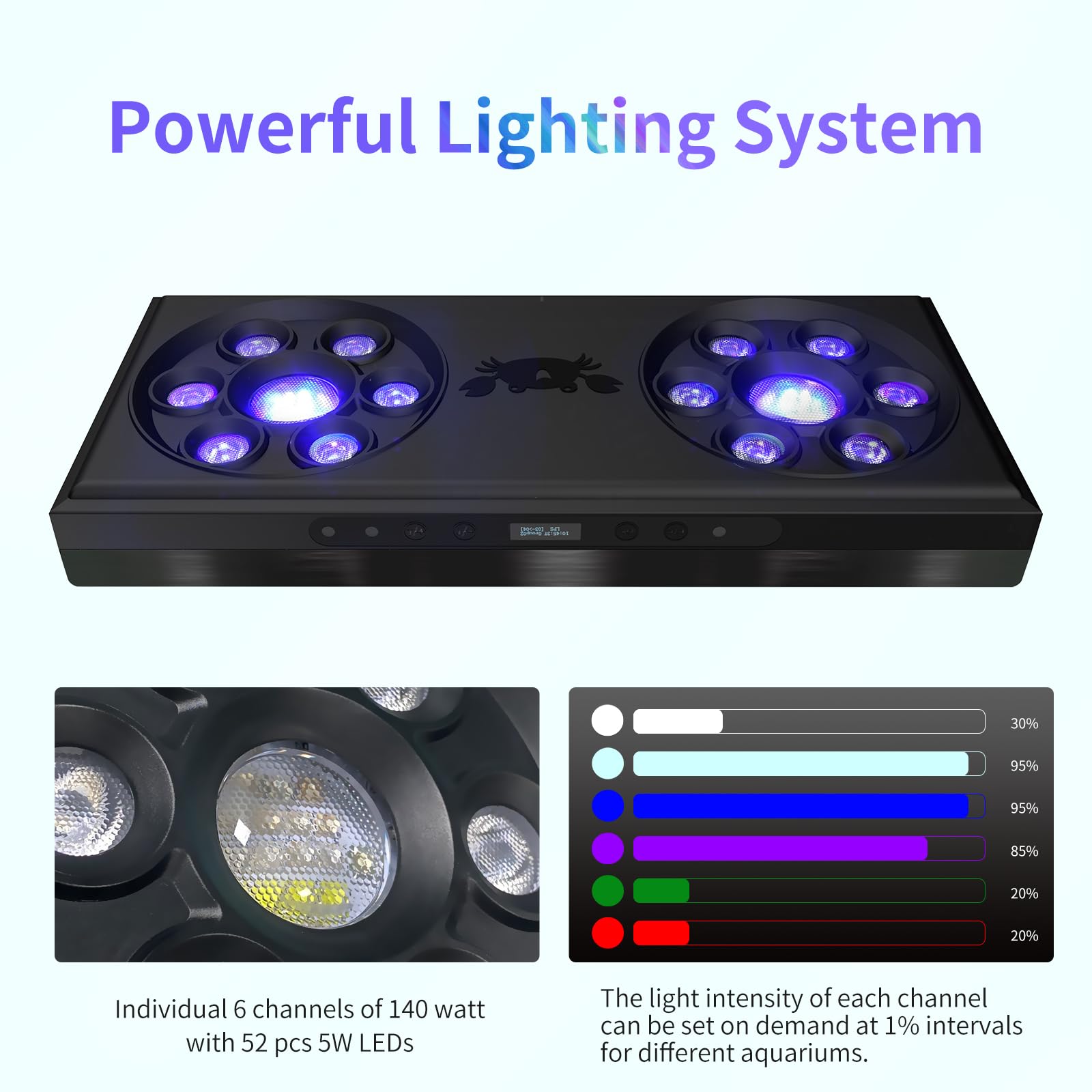 SMATFARM master-slave control demonstrates synchronized reef lighting for grouped tanks.