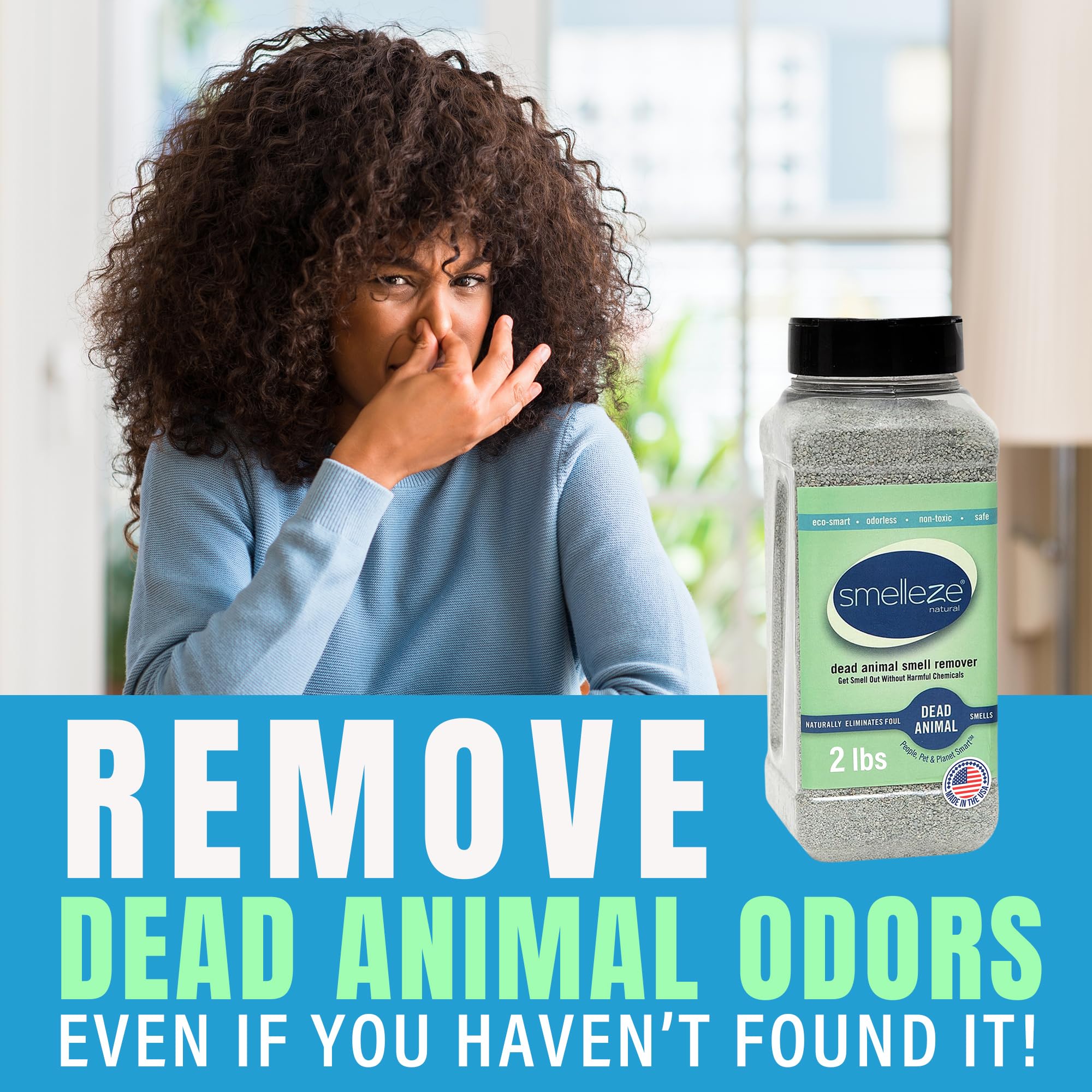 SMELLEZE usable indoors and outdoors for persistent smells