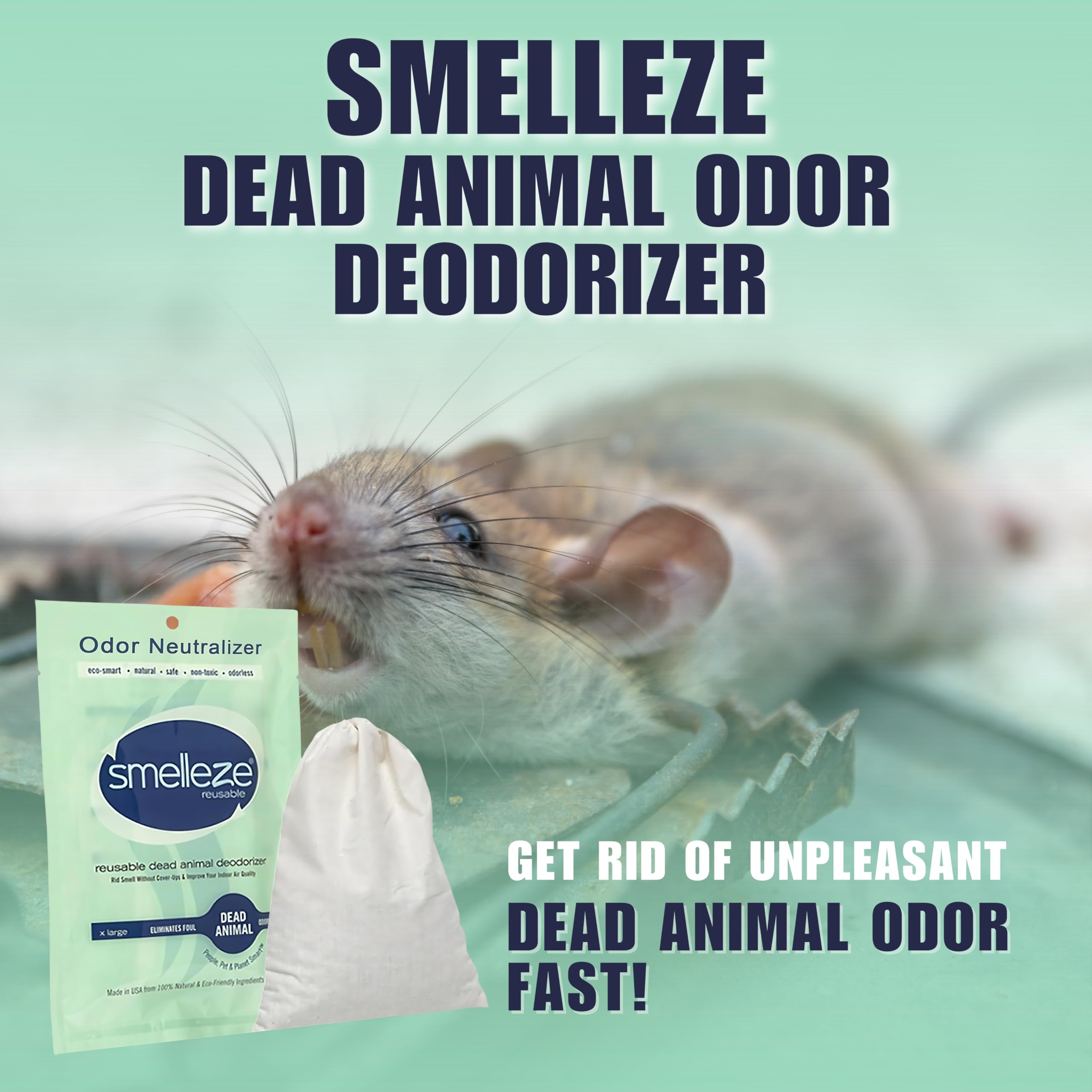 SMELLEZE reusable pouch recharge in sunlight for ongoing odor control.