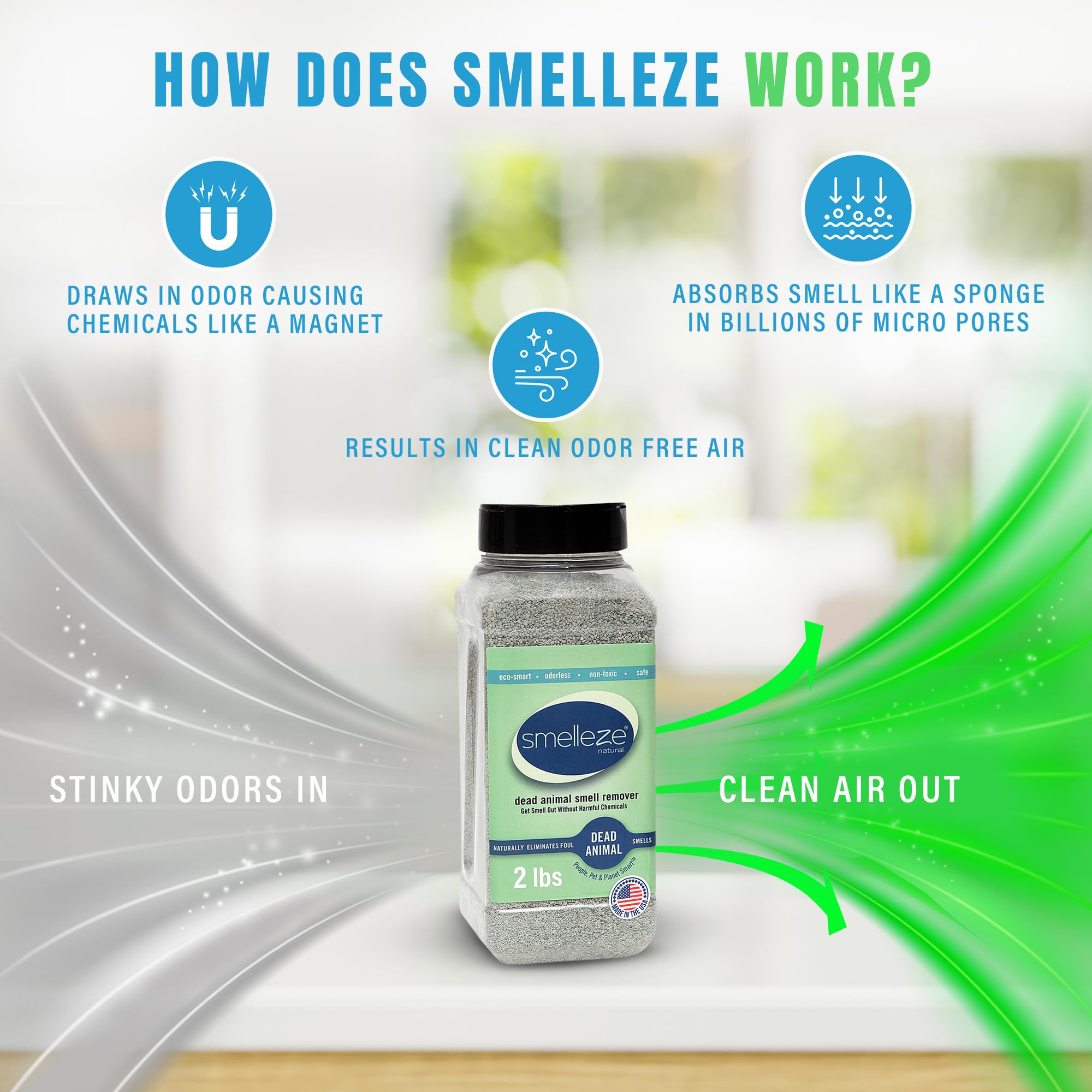 SMELLEZE safe for people and pets in homes