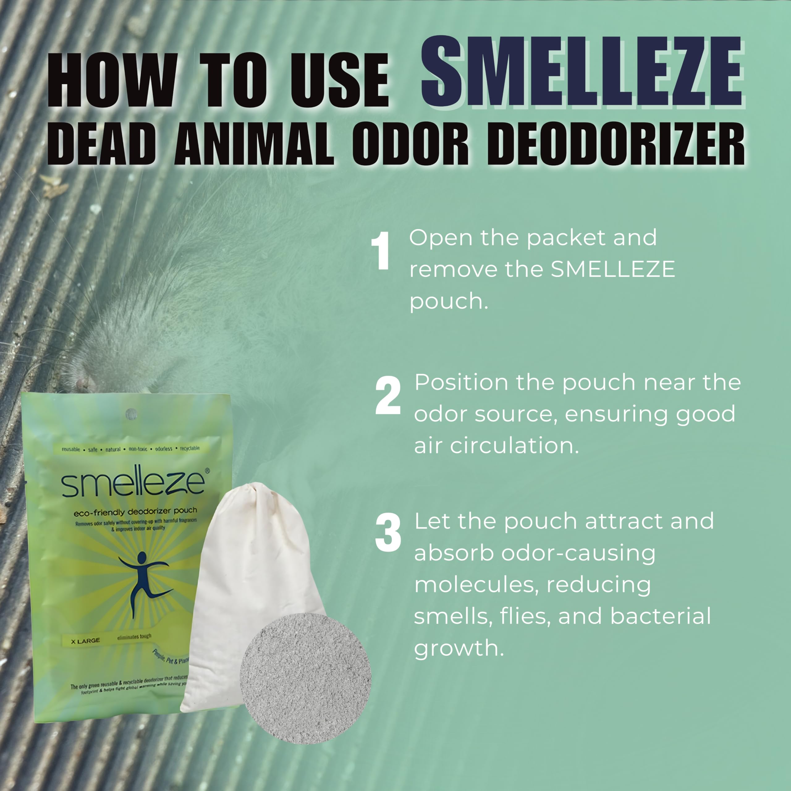 SMELLEZE USA-made formula safe around children and pets.
