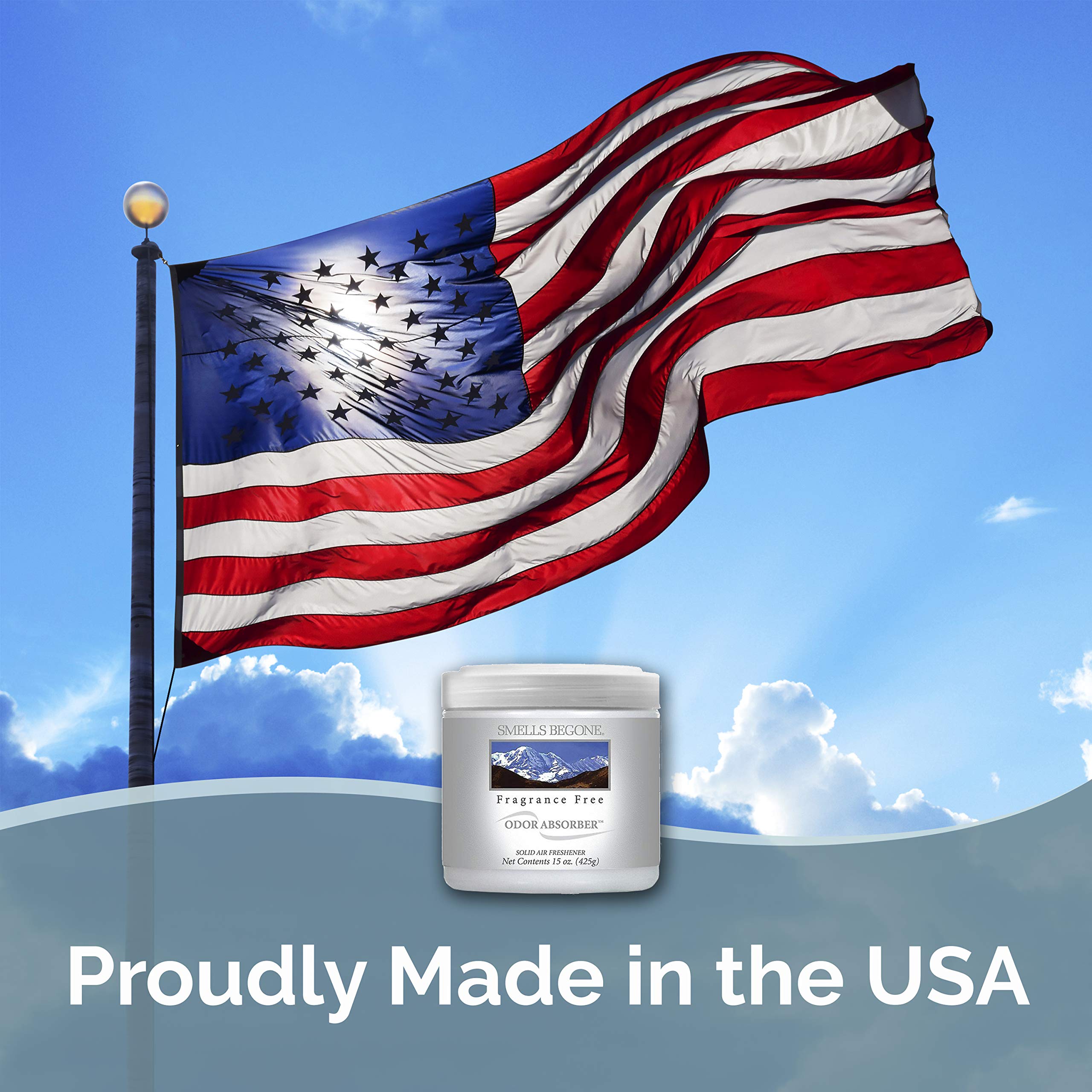 Smells Begone odor absorber gel in bathroom neutralizes everyday odors