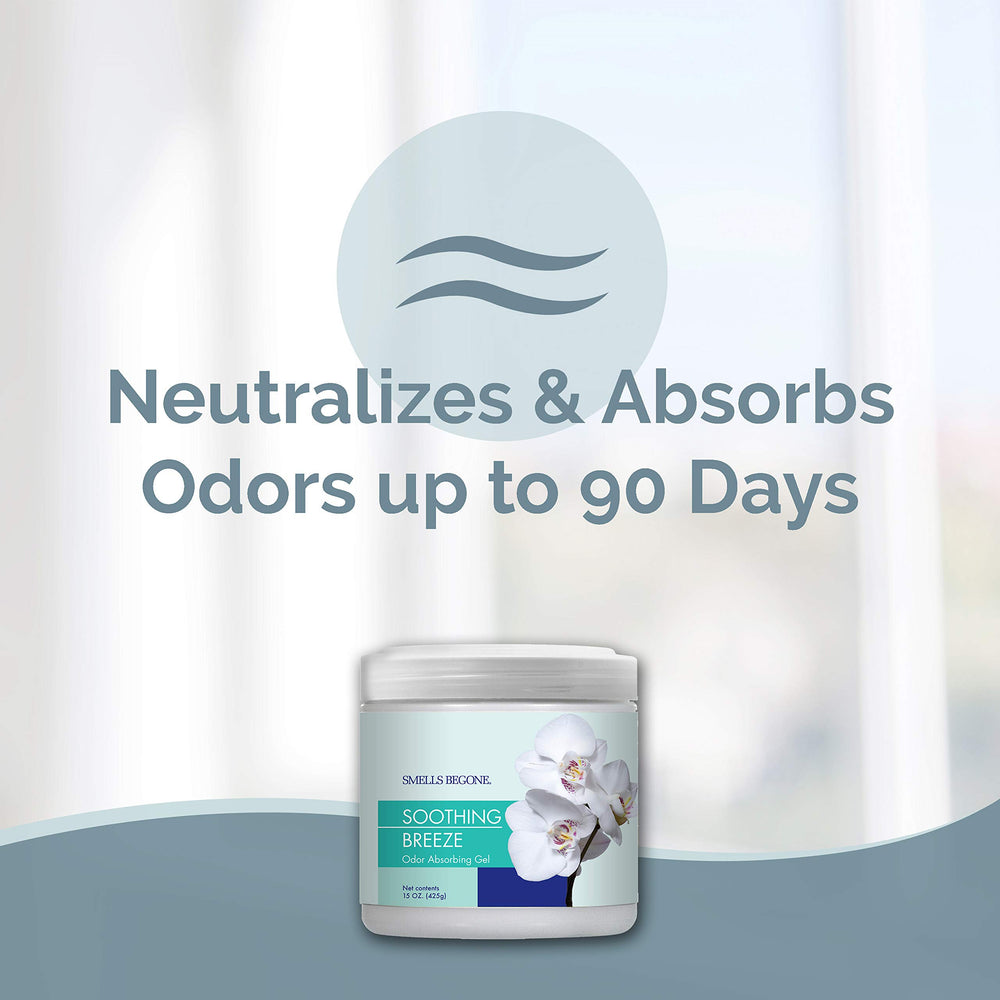 SMELLS BEGONE pack of 2 with label visible supports affordable two-room odor control.