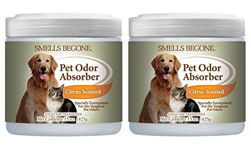 Smells Begone Pet Odor Absorber Gel 15oz pack setup neutralizes pet odors over time