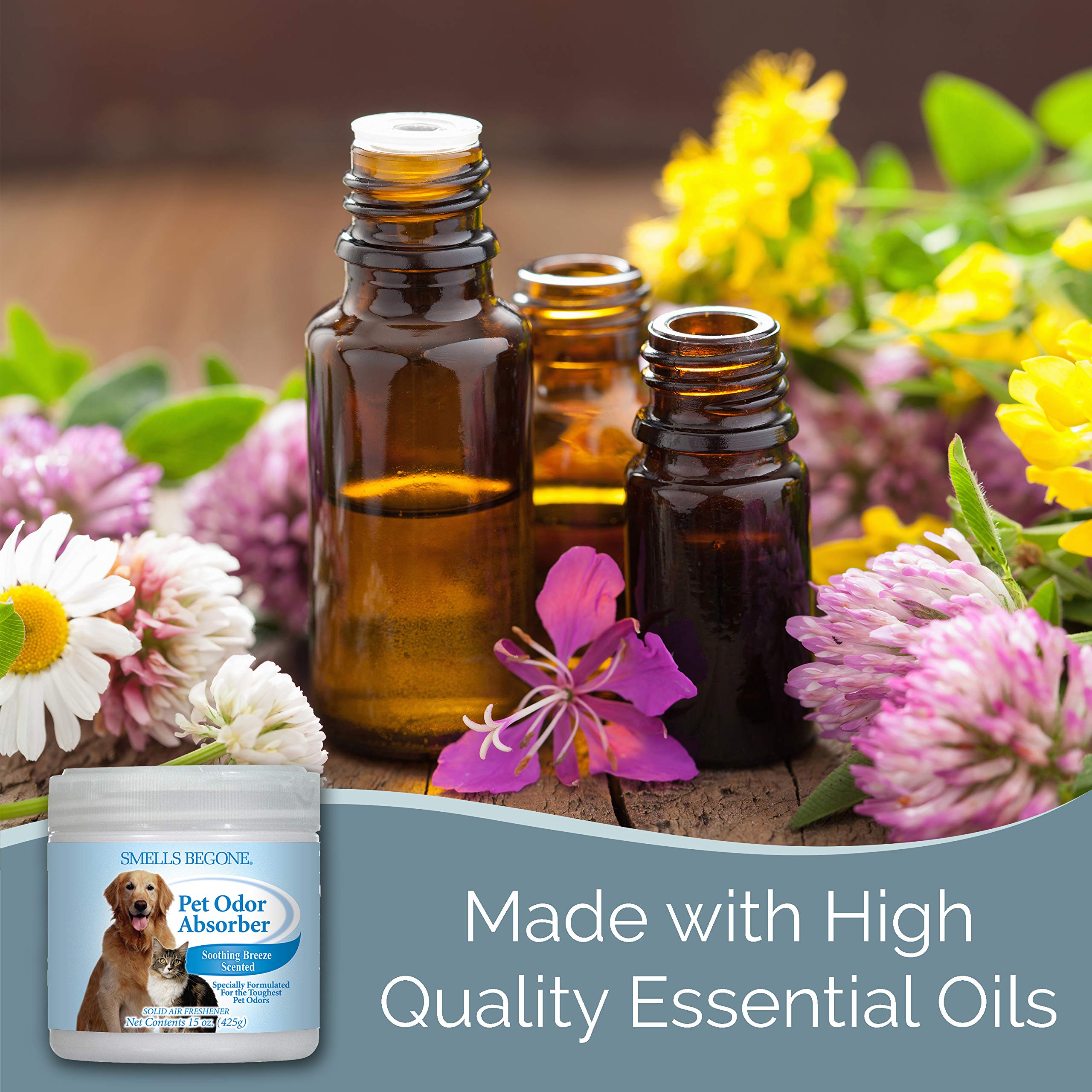Smells Begone soothing breeze scent diffusion suggests gentle, pleasant aroma