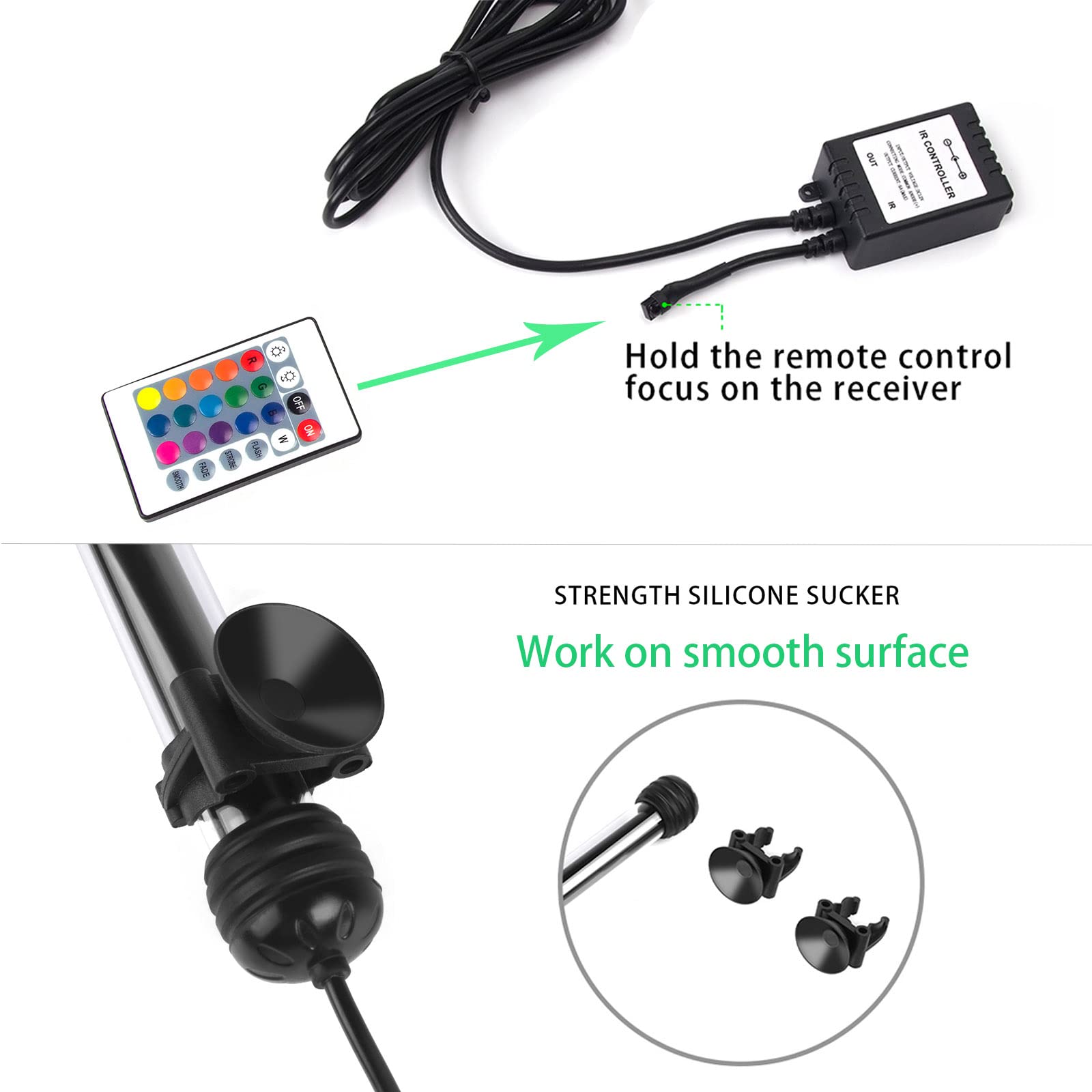 Smiful IP68-submersible light provides safe underwater illumination for vivid tank scenes.