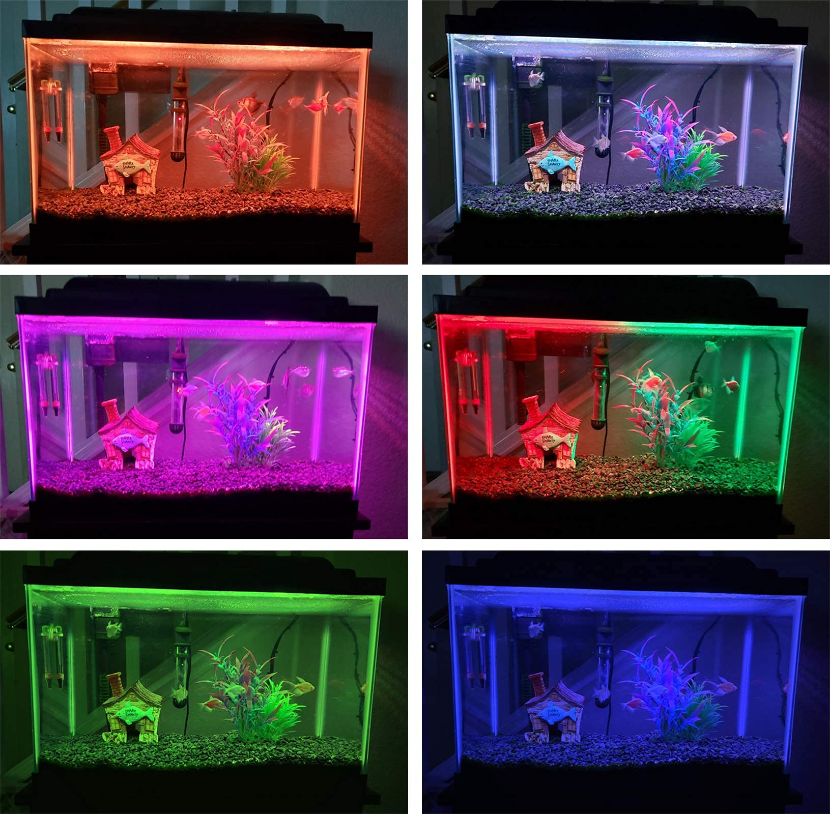 Smiful LED aquarium light is waterproof and submersible for flexible placement