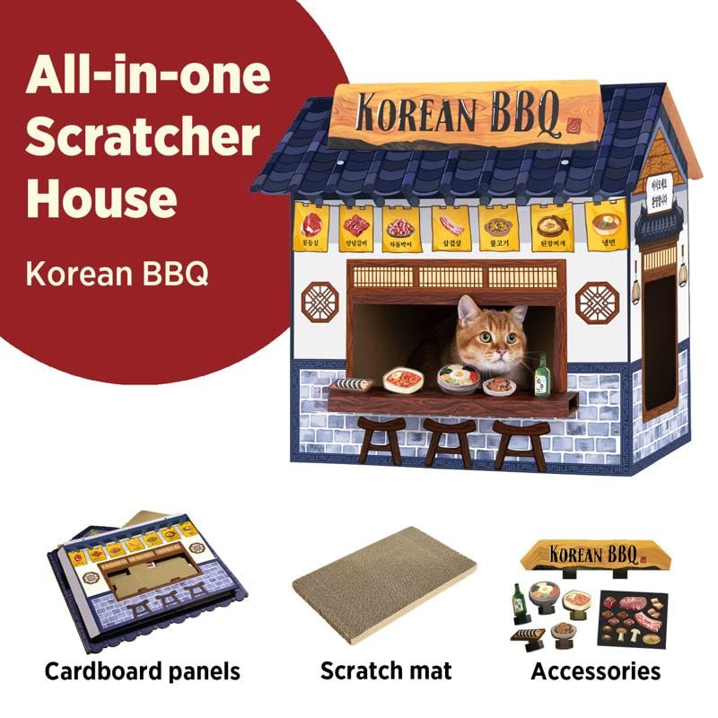 SMILE PAWS cardboard cat house scratchers inside for satisfying claw play.