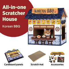 SMILE PAWS cardboard cat house scratchers inside for satisfying claw play.